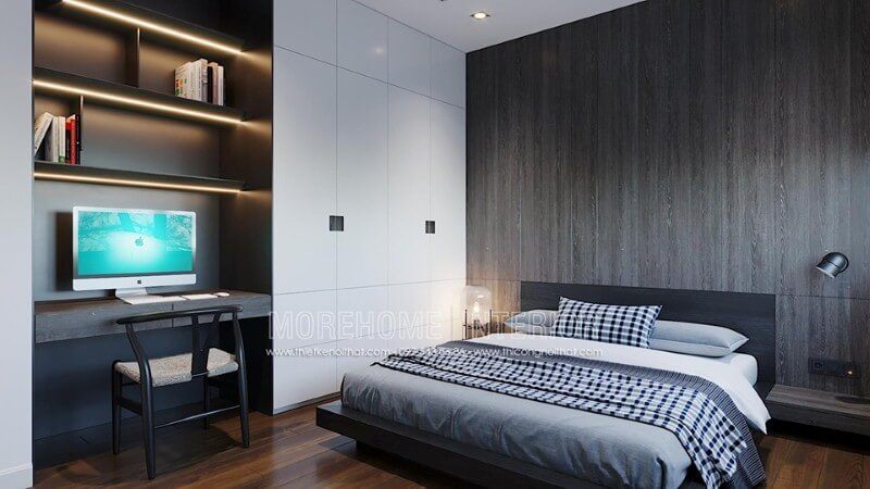 Sắp xếp phòng ngủ con trai gỗ công nghiệp An Cường hiện đại đẹp sang trọng.